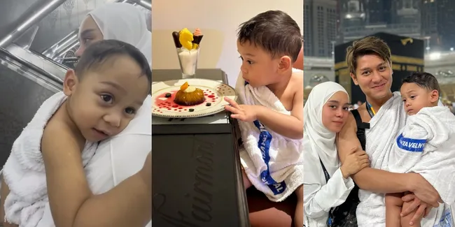 10 Potret Gemas Levian Anak Lesti dan Rizky Billar Ikut Umrah, Manja Banget Sama Bundanya - Ngantuk Saat Tawaf