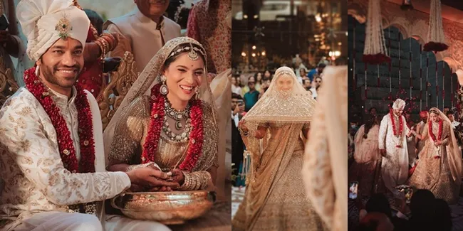 10 Potret Pernikahan Ankita Lokhande 'Archana Mencari Cinta' dan Vicky Jain, Super Mewah Serba Emas