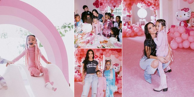 10 Potret Pesta Ulang Tahun Chicago West Putri Kim Kardashian, Mewah Serba Pink dan Bertema Hello Kitty