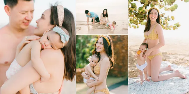 10 Potret Shandy Aulia Ajak Baby Claire Main di Pantai untuk Pertama Kali, Seru-Seruan Sampai Pose Berbikini