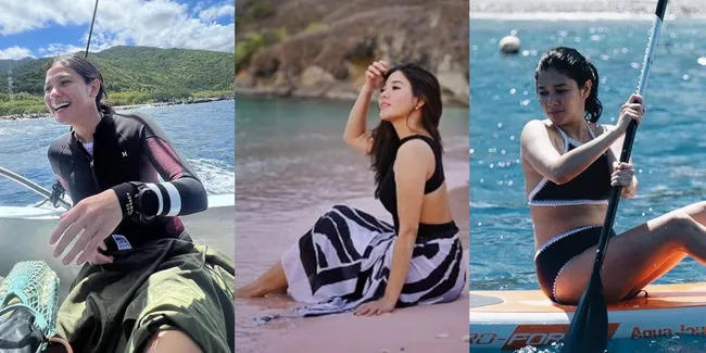 11 Pose Cantik Naysila Mirdad di Pantai dan Laut, Pancarkan Kebahagiaan di Setiap Momen