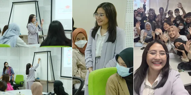 11 Potret Cantik Prilly Latuconsina Sehari Jadi Dosen di UGM, Sampai Dibikinin Pantun Sama Mahasiswanya