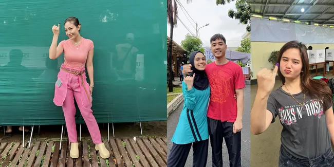 11 Potret Gaya Selebritis Kala Nyoblos Pemilu 2024, Dari Gaya Nyentrik Hingga Pakai Baju Olahraga