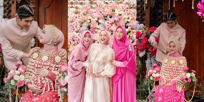 11 Potret Ria Ricis di Acara Siraman 7 Bulanan Baby R, Sakral Bernuansa Jawa - Bumil Cantik Pakai Jarik Pink