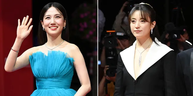 12 Foto Artis Korea di Red Carpet Busan International Film Festival 2023, Han Hyo Joo - Park Eun Bin Cantik Sempurna