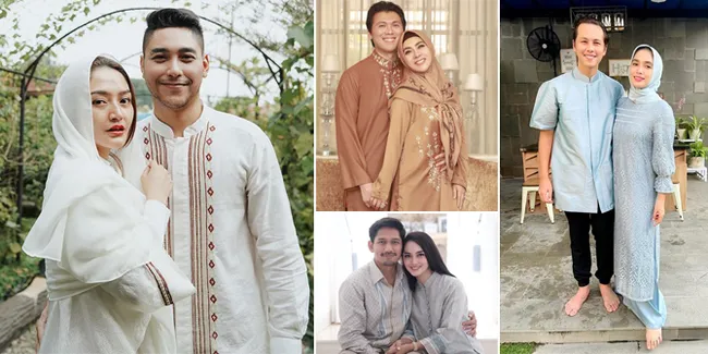 12 Foto Pasangan Selebriti Indonesia Ini Kembaran Baju Saat Lebaran, Mesra dan Serasi Banget!