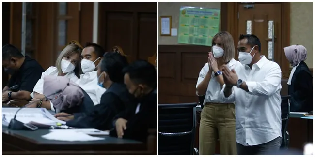 6 Potret Nia Ramadhani yang Kompakan Pakai Kemeja Putih Dengan Ardi Bakrie di Sidang Kasus Narkoba, Kibas Rambut Manja!