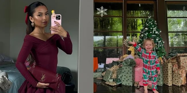 7 Gaya Kamari Anak Jennifer Coppen Depan Pohon Natal Pakai Piyama Imut dengan Banyak Kado