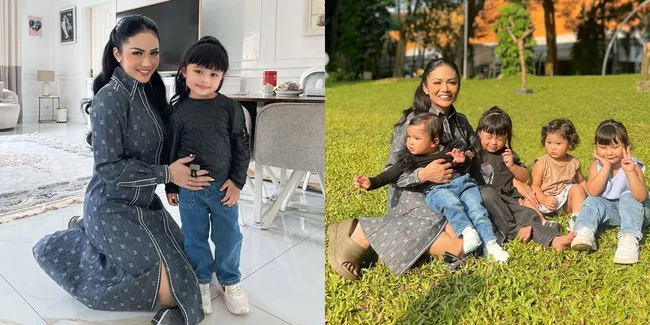 7 Momen Kris Dayanti Ngemong Ameena dan Azura Selama Aurel & Atta Liburan, Jaga Cucu dengan Baik