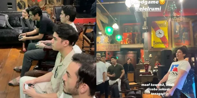 7 Potret Asiknya El Rumi dan Rizky Nazar Main PS Bareng