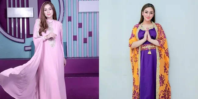 7 Potret Cantik Celine Evangelista Tampil Pakai Kaftan, Auranya Bikin Hati Adem