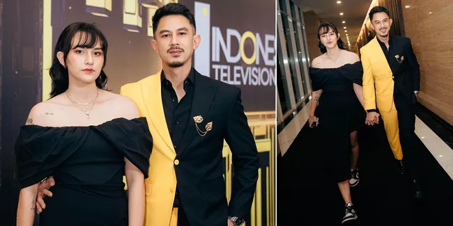7 Potret Dahlia Poland dan Fandy Christian Pamer Kemesraan di Indonesian TV Awards 2023