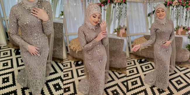 7 Potret Detail Gaun Pernikahan Nathalie Holscher, Warnanya Langka - Gemerlap Curi Perhatian