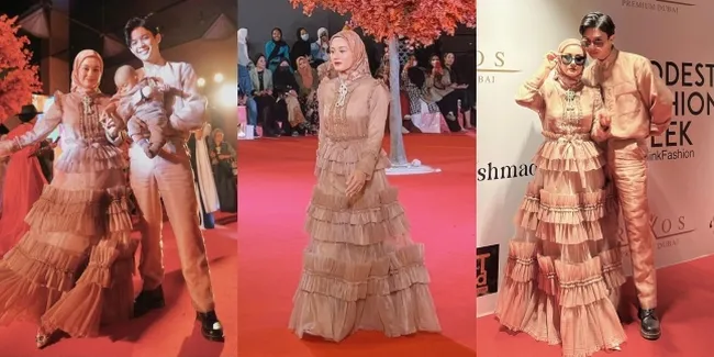 7 Potret Dinda Hauw Jadi Model Catwalk di Dubai, Melenggang Anggun Meski Aslinya Malu-Malu - Kompak Pakai Baju Kembaran Sama Rey Mbayang dan Baby Shaka