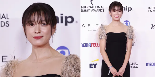 7 Potret Han Hyo Joo Tampil Cantik Elegan Saat Hadiri Red Carpet Emmy Awards 2023 di New York