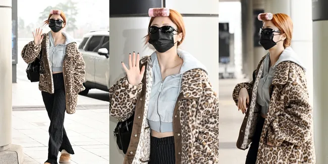 7 Potret LE SSERAFIM di Bandara Gimpo Siap Berangkat ke Jepang, Yunjin Santuy Pakai Roll Rambut - Acne Patch