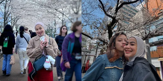 7 Potret Liburan Feni Rose ke Jepang bersama Putrinya, Asyik Nikmati Mochi Strawberry di Bawah Bunga Sakura - Sempat Naik Hello Kitty Shinkansen