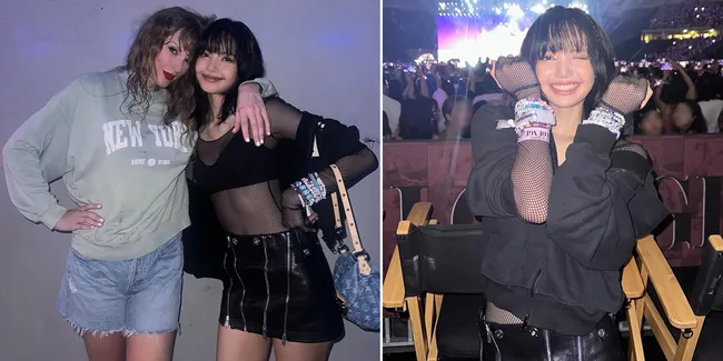 7 Potret Lisa BLACKPINK Nonton Konser Taylor Swift di Singapura, Sampai Pose Bareng