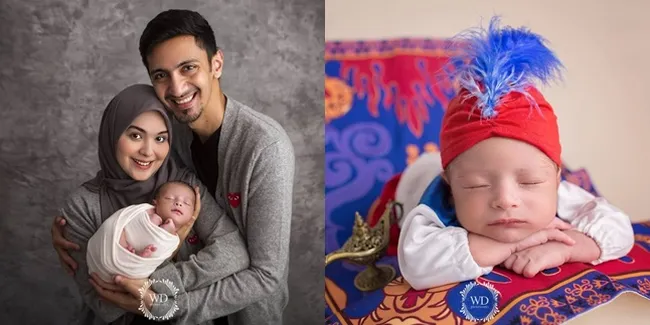 7 Potret Newborn Photoshoot Baby Ali Anak Vebby Palwinta, Gemes Banget Didandani Pakai Kostum Aladdin