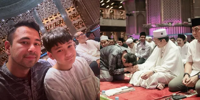 7 Potret Raffi Ahmad Itikaf di Masjid Istiqlal, Ajak Nagita Slavina & Rafathar