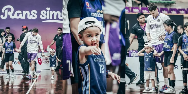 7 Potret Rayyanza Ikut Turun ke Lapangan IBL, Boss Cilik Rans Simba Bikin Gemas - Aura Sultannya Kenceng Banget