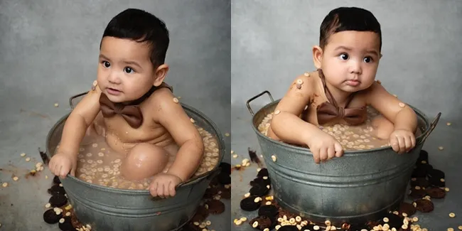 7 Potret Shaquille Anak Cut Meyriska yang Panen Hujatan, Berendam dalam Sereal dan Biskuit - Netizen: Mubazir, Masih Banyak yang Kelaparan