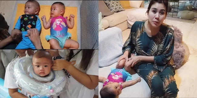 7 Potret Syahnaz Sadiqah Spa si Kembar, Pijat - Pompa Pelampung Dilakukan Sendiri