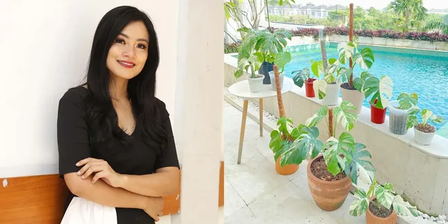 7 Potret Tempat Favorit Breakfast Titi Kamal di Rumahnya, Dekat dengan Kolam Renang - Asri Banyak Tumbuhan Hijau yang Cantik