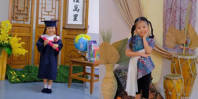 7 Potret Thalia Putri Onsu Lulus TK, Cantik Pakai Toga - Nangis di Pelukan Ruben Onsu Saat Wisuda