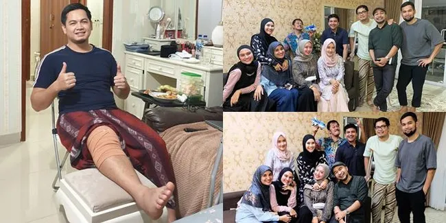 7 Potret Tommy Kurniawan Pasca Operasi Lutut, Tetap Hadiri Buka Bersama Meski Harus Pakai Alat Bantu Jalan