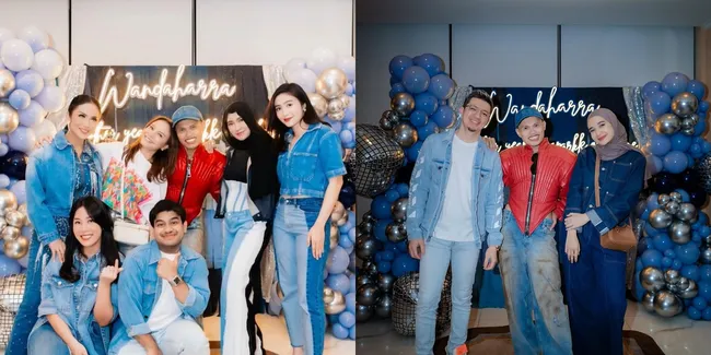 7 Potret Ulang Tahun Wanda Hara, Bertema Serba Biru Denim dan Dihadiri Teman-Tema Circle Artis