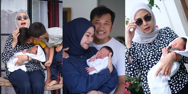 7 Potret Zaskia Adya Mecca Gendong Bhaj Kama: Ga Nambah Lagi, Jadi Puas Pegang Bayinya