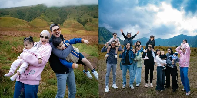7 Potret Zaskia Sungkar & Irwansyah di Bukit Teletubbies Bromo, Ajak Ukkasya dan Humaira Liburan Mendadak