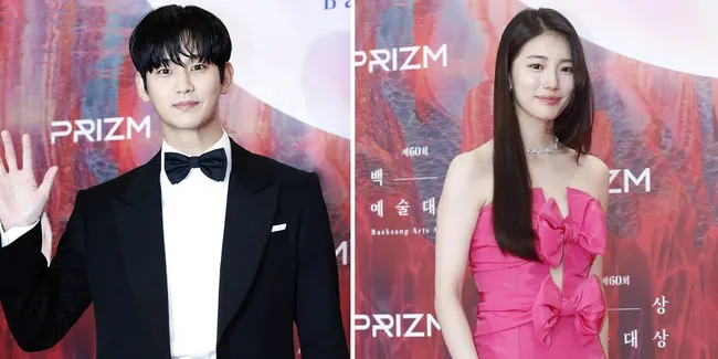 8 Foto Artis Korea di Red Carpet BAEKSANG ARTS AWARDS 2024, Ada Kim Soo Hyun - Suzy