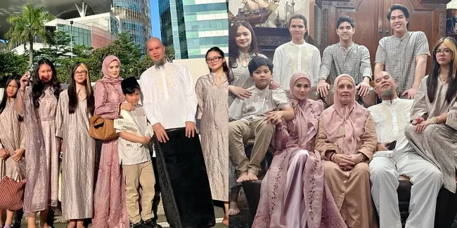 8 Foto Lebaran Mulan Jameela & Ahmad Dhani, Rayakan Bareng Keluarga Besar