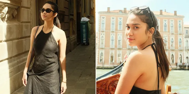 8 Foto Liburan Azizah Salsha ke Venice Italia, Cantik Menawan dengan Gaun Backless