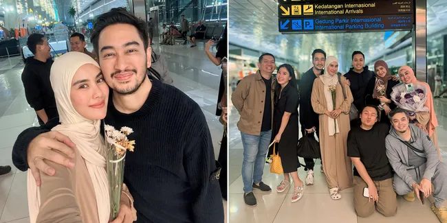 8 Foto Syahnaz Sadiqah Pulang Haji, Disambut Penuh Cinta oleh Jeje Govinda yang Sudah Kangen Berat
