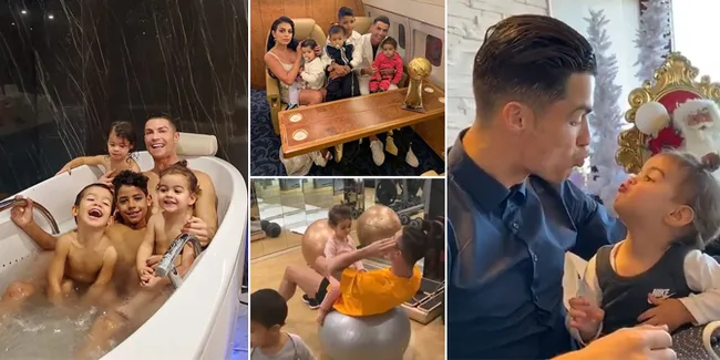 8 Gaya Ganteng Hot Daddy Cristiano Ronaldo Saat Asuh Anak: Mandi Bareng - Olahraga Sambil Jaga Bayi