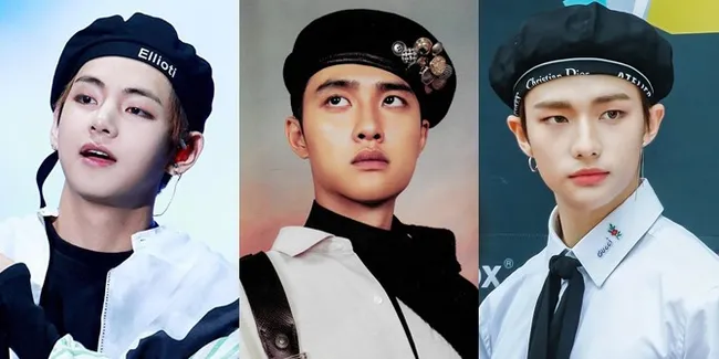 8 K-Pop Idol Cowok ini Bikin Fans Klepek-Klepek Saat Pakai Topi Baret: V BTS, D.O. EXO, Sampai Hyunjin Stray Kids!