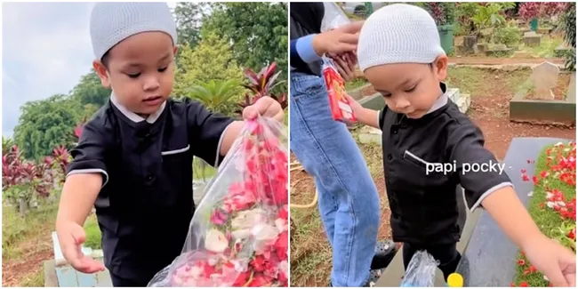 8 Momen Haru Gala Sky Saat Ziarah ke Makam Vanessa Angel & Bibi, Ikut Taburkan Bunga - Sempat Tawarkan Snack Kepada Sang Mama