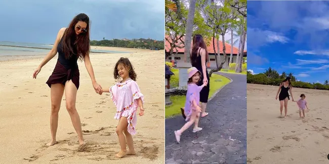 8 Potret Aura Kasih Momong Anak Perempuan, Bahagia Banget Main Berdua dan Lari-larian di Pinggir Pantai