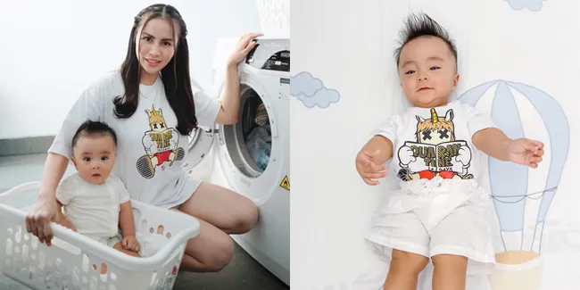 8 Potret Baby Abe Anak Momo Geisha yang Makin Lucu Dengan Rambut Jabrik, Bikin Gemas