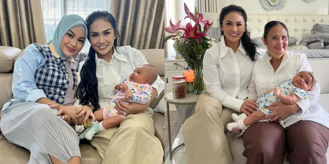 8 Potret Baby Azura Pertama Kali Main ke Rumah Kris Dayanti, Ramai Disebut Mirip Kellen - Anteng Digendong Nenek Buyut