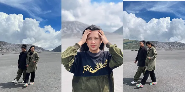 8 Potret Babymoon Indah Permatasari dan Arie Kriting ke Bromo, Bumil Makin Cantik!