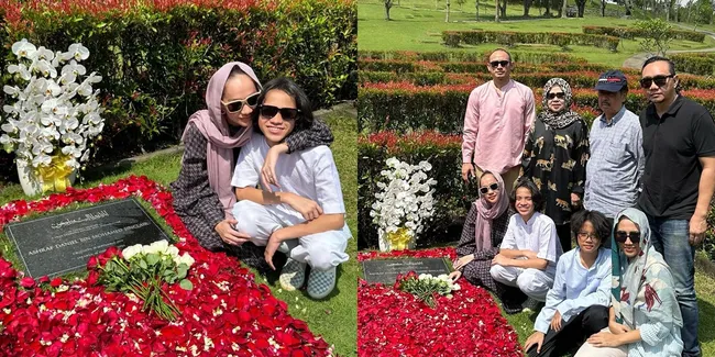 8 Potret Bunga Citra Lestari Ziarah ke Makam Ashraf Sinclair Tepat 4 Tahun Kepergiannya, Ditemani Tiko Aryawardhana - Bawakan Mawar Merah-Putih