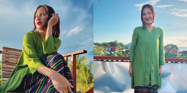 8 Potret Cantik dan Anggunnya Indah Permatasari Kenakan Sarung Tenun Khas Tomia 