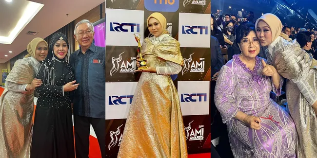 8 Potret Cantik Selfi LIDA di AMI Award, Bahagia Bawa Pulang Penghargaan - Persembahkan Piala Untuk Mendiang Ayah 