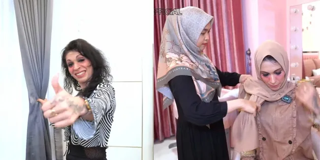 8 Potret Cantiknya Kak Jill Dipakaikan Hijab Oleh Ria Ricis, Sampai Kaget Lihat ke Cermin