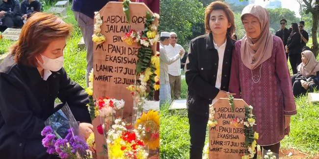 8 Potret Dera Idol Turut Antarkan Aktor Indra Jaylani ke Peristirahatan Terakhirnya, Akui Almarhum Sudah Seperti Adik Sendiri