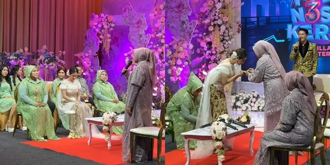 8 Potret Detik-Detik Dewi Perssik Dilamar Oleh Kekasih Pilot, Gaun Keluarganya Jadi Sorotan